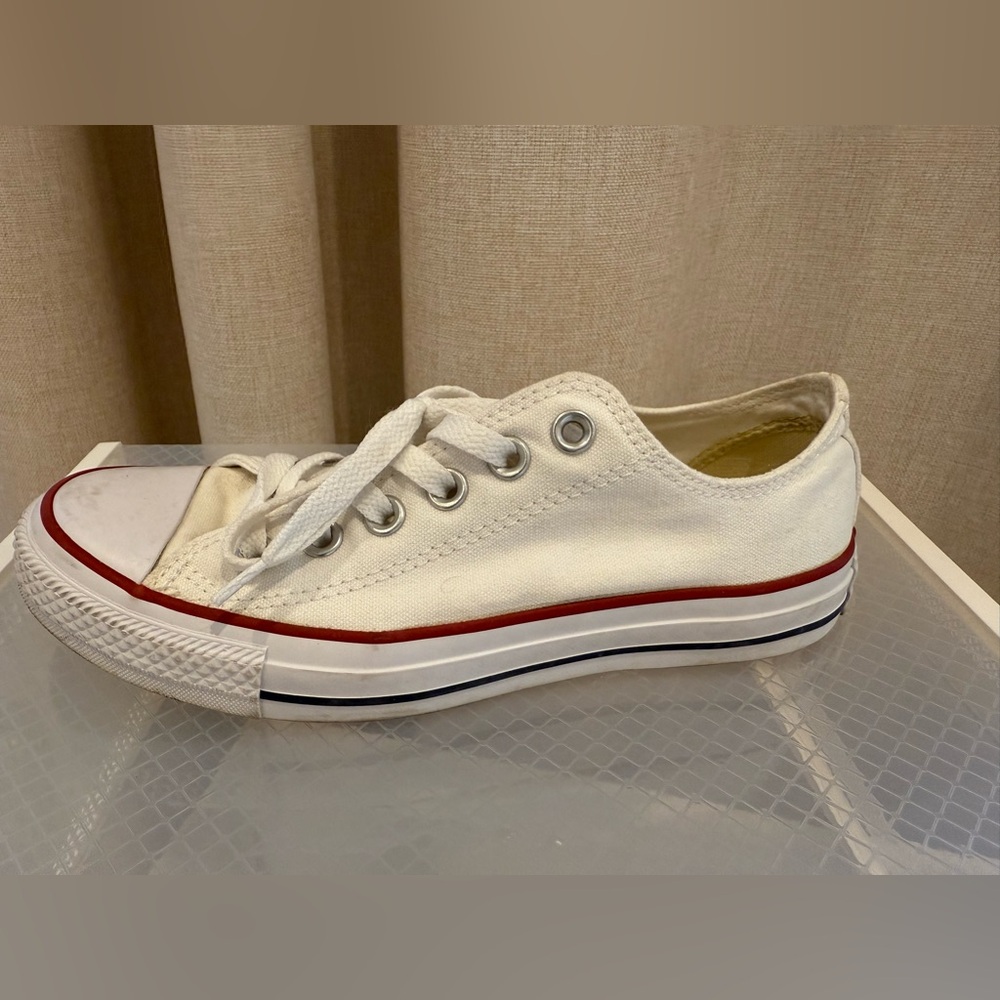 Converse White and Red Canvas Sneakers